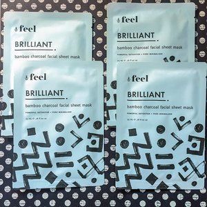 FEEL Brilliant Bamboo Charcoal Sheet Mask (4 set)